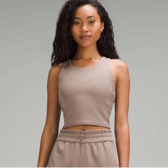 lululemon athletica Tops - Lululemon Ribbed Softstreme Cropped Tank Top in Taupetastic NWOT Size 12